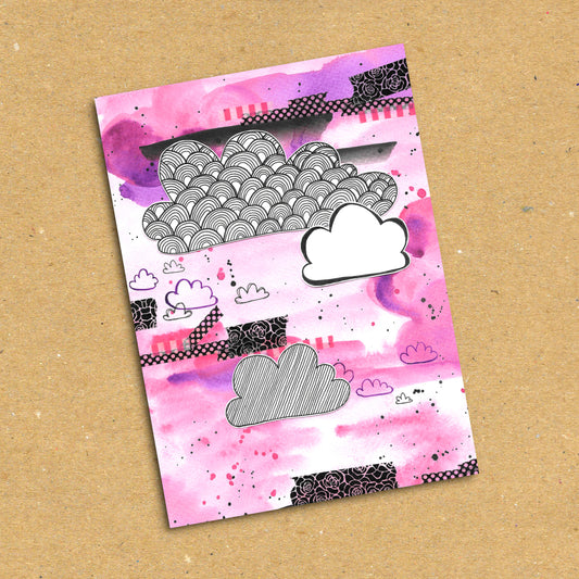 Pink & Purple Clouds Postcard x5 Pack