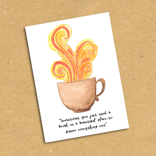 Teacup "Break in a Beautiful Place" Postcard x5 Pack